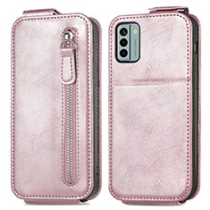 Housse Clapet Portefeuille Cuir pour Nokia G22 Or Rose