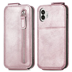 Housse Clapet Portefeuille Cuir pour Nothing Phone 2 Or Rose