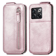 Housse Clapet Portefeuille Cuir pour OnePlus 10T 5G Or Rose