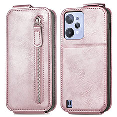 Housse Clapet Portefeuille Cuir pour Realme C31 Or Rose