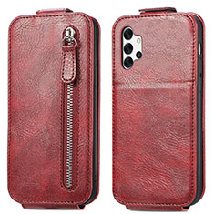 Housse Clapet Portefeuille Cuir pour Samsung Galaxy A32 5G Rouge