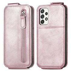 Housse Clapet Portefeuille Cuir pour Samsung Galaxy A52 4G Or Rose