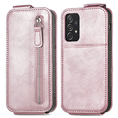 Housse Clapet Portefeuille Cuir pour Samsung Galaxy A72 4G Or Rose