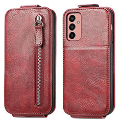 Housse Clapet Portefeuille Cuir pour Samsung Galaxy F13 4G Rouge