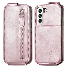 Housse Clapet Portefeuille Cuir pour Samsung Galaxy S21 Plus 5G Or Rose