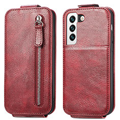 Housse Clapet Portefeuille Cuir pour Samsung Galaxy S22 Plus 5G Rouge