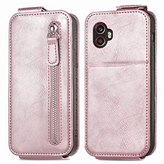 Housse Clapet Portefeuille Cuir pour Samsung Galaxy XCover 6 Pro 5G Or Rose