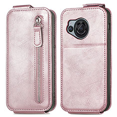 Housse Clapet Portefeuille Cuir pour Sharp Aquos R8 Or Rose