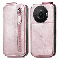 Housse Clapet Portefeuille Cuir pour Sharp Aquos R8 Pro Or Rose