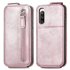 Housse Clapet Portefeuille Cuir pour Sony Xperia 10 IV Or Rose