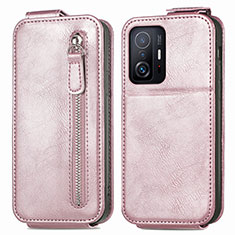 Housse Clapet Portefeuille Cuir pour Xiaomi Mi 11T Pro 5G Or Rose