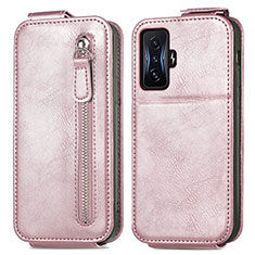 Housse Clapet Portefeuille Cuir pour Xiaomi Poco F4 GT 5G Or Rose