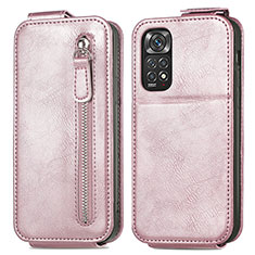 Housse Clapet Portefeuille Cuir pour Xiaomi Redmi Note 11S 4G Or Rose