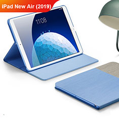 Housse Clapet Portefeuille Livre Tissu pour Apple iPad Air 3 Bleu Ciel