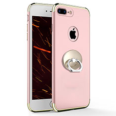 Housse Contour Luxe Metal et Plastique avec Support Bague Anneau A04 pour Apple iPhone 7 Plus Rose