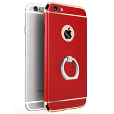 Housse Contour Luxe Metal et Plastique avec Support Bague Anneau pour Apple iPhone 6 Rouge