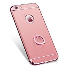 Housse Contour Luxe Metal et Plastique avec Support Bague Anneau pour Apple iPhone 6S Plus Or Rose