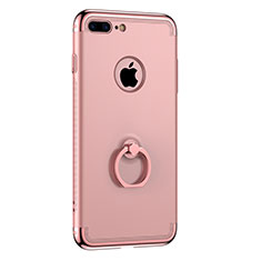 Housse Contour Luxe Metal et Plastique avec Support Bague Anneau pour Apple iPhone 7 Plus Or Rose