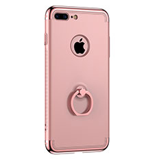 Housse Contour Luxe Metal et Plastique avec Support Bague Anneau pour Apple iPhone 8 Plus Or Rose