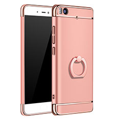 Housse Contour Luxe Metal et Plastique avec Support Bague Anneau pour Xiaomi Mi 5S Or Rose