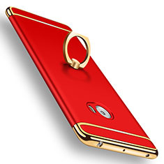 Housse Contour Luxe Metal et Plastique avec Support Bague Anneau pour Xiaomi Mi Note 2 Special Edition Rouge