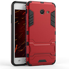 Housse Contour Silicone et Plastique Mat avec Support pour Samsung Galaxy J5 (2017) Version Americaine Rouge