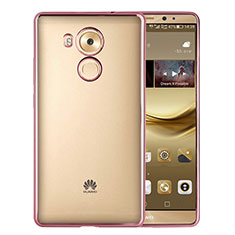 Housse Contour Silicone et Vitre Transparente Mat pour Huawei Mate 8 Rose