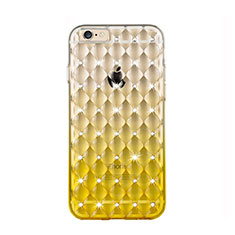 Housse Luxe Strass Bling Diamant Transparente Degrade pour Apple iPhone 6 Jaune