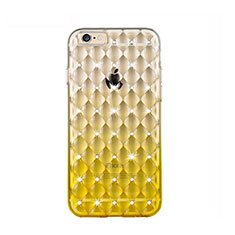 Housse Luxe Strass Bling Diamant Transparente Degrade pour Apple iPhone 6 Plus Jaune