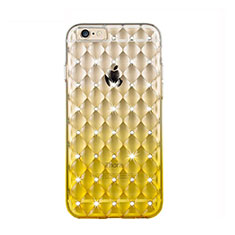 Housse Luxe Strass Bling Diamant Transparente Degrade pour Apple iPhone 6S Jaune