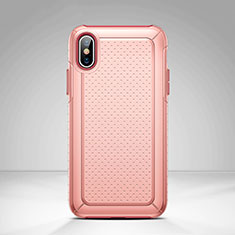 Housse Plastique et Silicone Mailles Filet pour Apple iPhone X Rose