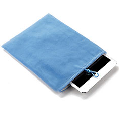 Housse Pochette Velour Tissu pour Samsung Galaxy Tab S6 Lite 10.4 SM-P610 Bleu Ciel