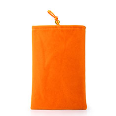 Housse Pochette Velour Tissu Universel pour Vivo iQOO Z6x Orange