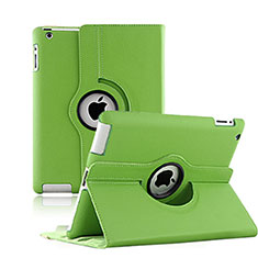 Housse Portefeuille Cuir Rotatif pour Apple iPad 4 Vert