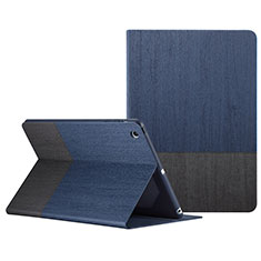 Housse Portefeuille Livre Cuir L02 pour Apple iPad Mini 3 Bleu