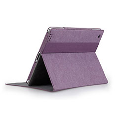 Housse Portefeuille Livre Cuir pour Apple iPad 4 Violet