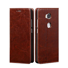 Housse Portefeuille Livre Cuir pour Huawei Honor Play 5X Marron