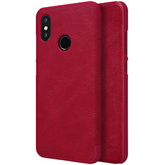 Housse Portefeuille Livre Cuir pour Xiaomi Mi 8 Rouge