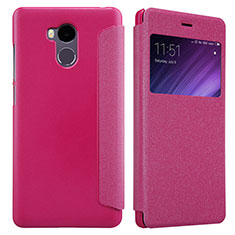 Housse Portefeuille Livre Cuir pour Xiaomi Redmi 4 Prime High Edition Rose Rouge