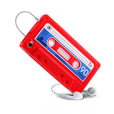 Housse Silicone Souple Cassette pour Apple iPhone 4 Rouge