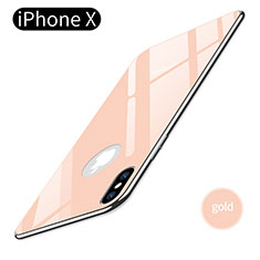 Housse Silicone Souple Miroir pour Apple iPhone X Or