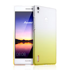 Housse Transparente Rigide Degrade pour Huawei Ascend P7 Jaune