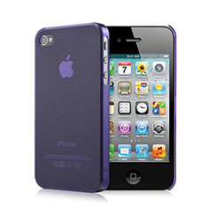 Housse Ultra Fine Silicone Souple Transparente Mat pour Apple iPhone 4S Violet