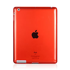 Housse Ultra Fine Silicone Souple Transparente pour Apple iPad 4 Rouge