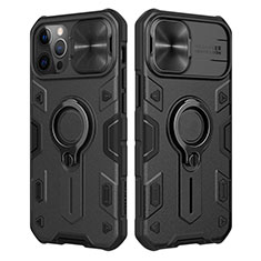 Housse Ultra Fine TPU Souple avec Support Bague Anneau Aimante Magnetique pour Apple iPhone 12 Pro Max Noir