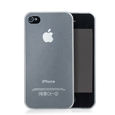 Housse Ultra Fine TPU Souple Transparente Mat pour Apple iPhone 4 Blanc