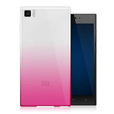 Housse Ultra Fine Transparente Souple Degrade pour Xiaomi Mi 3 Rose