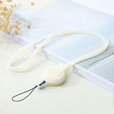 Laniere Bracelet Poignee Strap Universel K05 pour Accessoires Telephone Support De Voiture Blanc