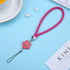 Laniere Bracelet Poignee Strap Universel K11 pour Accessories Da Cellulare Tappi Antipolvere Rouge