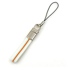 Laniere Bracelet Poignee Strap Universel K12 pour Accessories Da Cellulare Tappi Antipolvere Blanc